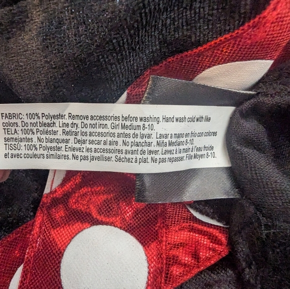 Disney Red Polka Dot Minnie Mouse Costume Dress Girls Medium Size 8/10 - Picture 7 of 17